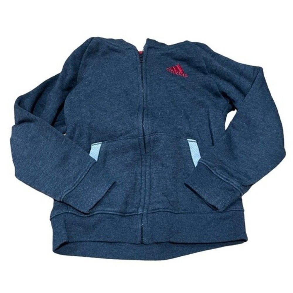 Adidas Grey Full Zip Hoodie Sweatshirt